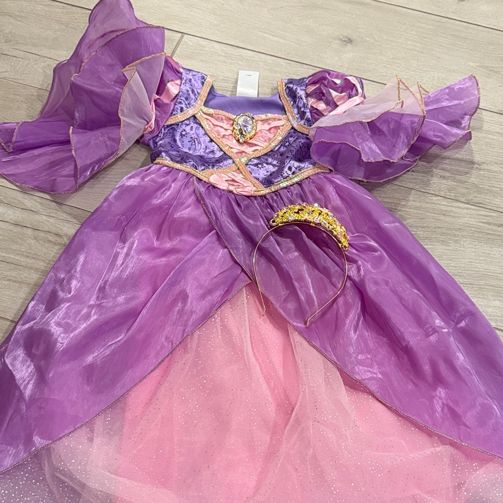 Disney rapunzel costume Purple and Pink Princess Dress for Kids